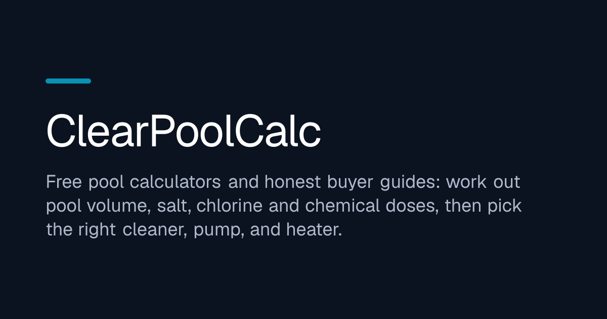 Pool Saturation Index Calculator (LSI Water Balance) · ClearPoolCalc